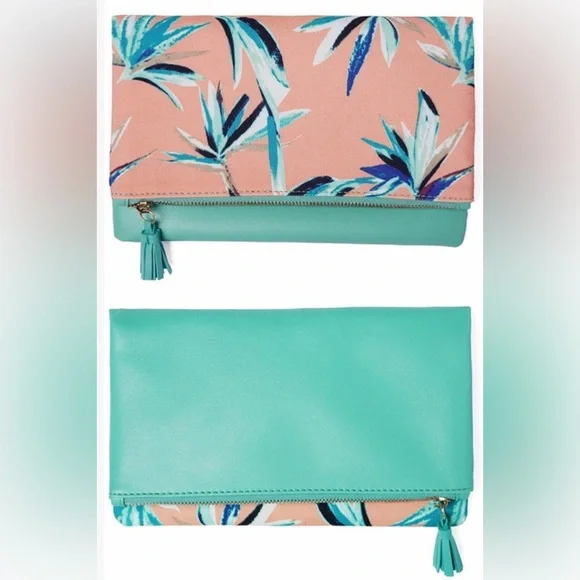 Rachel Pally 🍒 Reversible Limited Edition Tropical Print Fold Over Clutch